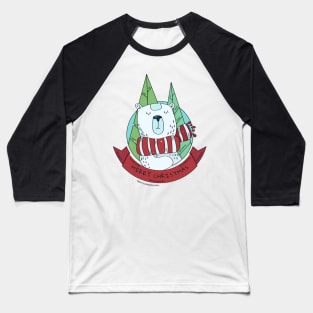 Merry Christmas Polar Bear Baseball T-Shirt